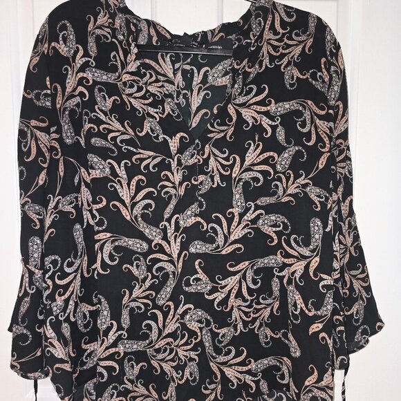 41 Hawthorn Trina Bell Sleeve Blouse  XLP | Black - Picture 2 of 9